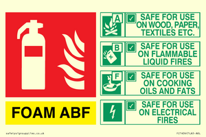 ABF Foam Fire Extinguisher Identification Sign